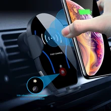 PORTEFEUILLE Быстрое беспроводное зарядное устройство Qi Индукционное для samsung S8 S9 S7 S6 Note 8 9 7 автоматическое зажимное беспроводное автомобильное зарядное устройство крепление