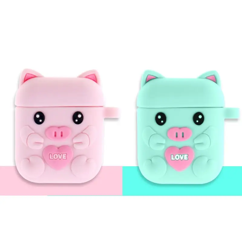 

Fashion Cute Cartoon Pig Soft Silicone Protective Cover Shockproof Case Skin for Airpods 1/2 Charging Box