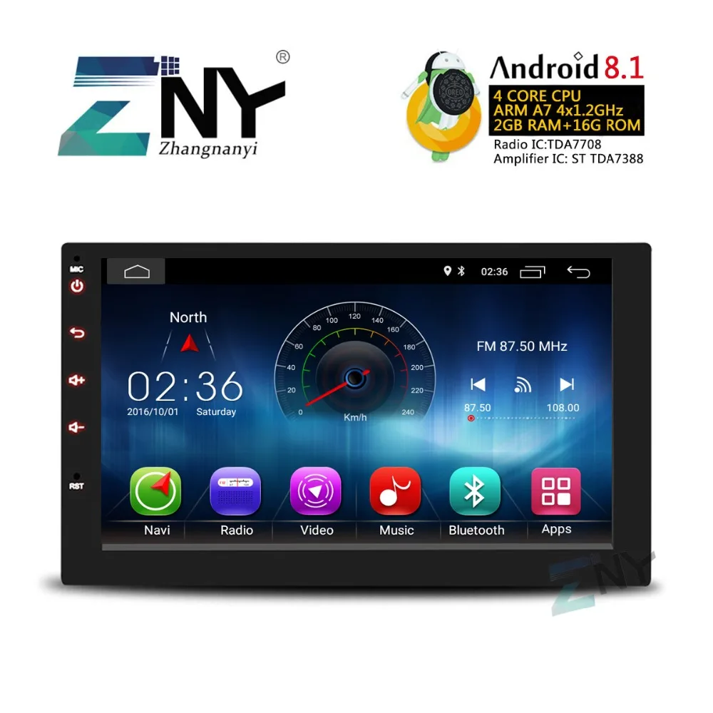 Sale 2019 Super Slim Design 7" HD Android 8.1 In Dash Car Stereo GPS Navigation Auto Radio FM RDS Audio Video WiFi Multimedia System 1