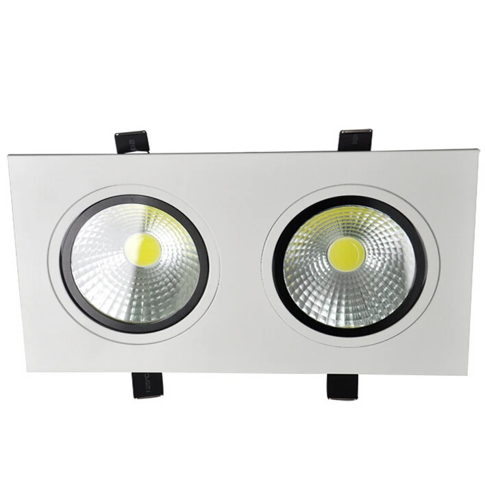 

Free shipping Square Double Cob Led Downlight 14w/20w White shell Led lights For Home warm cool white AC85-265V CE CSA SAA