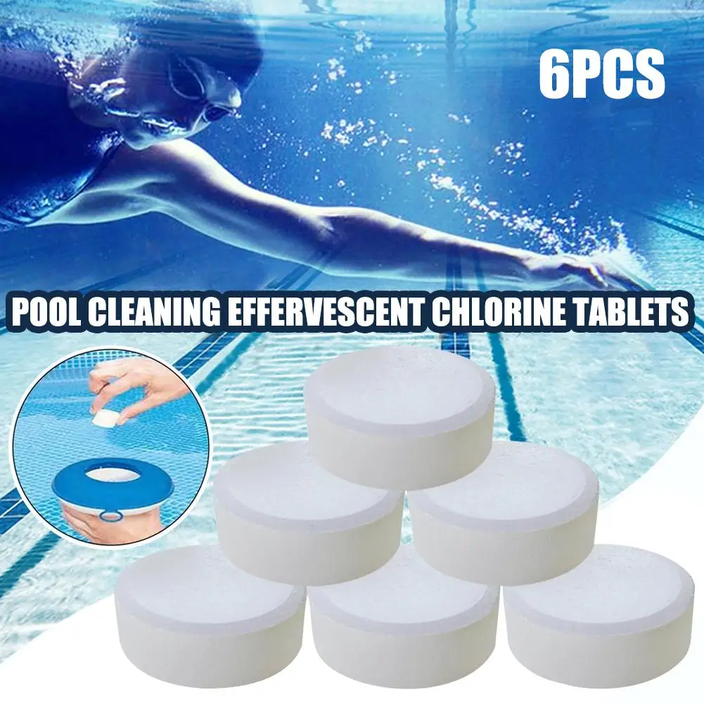 

6Pcs/box Pool Cleaning Effervescent Chlorine Tablet Multifunctional Effervescent Tablet Spray Cleaner Home Kitchen swimming pool