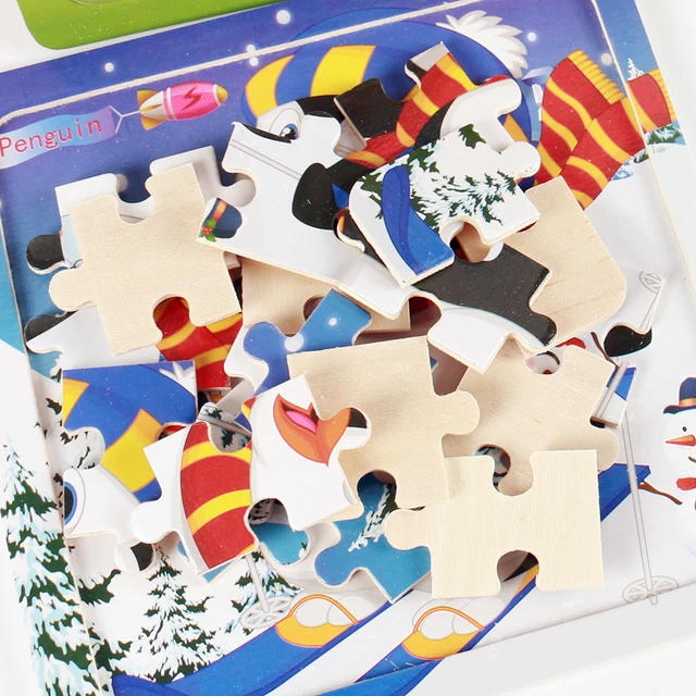 New New Wooden Puzzle Toy Jigsaw Cartoon Vehicle/ Animal Baby Early Educational Toys for Kids Games Birthday Gift SY-D08 5