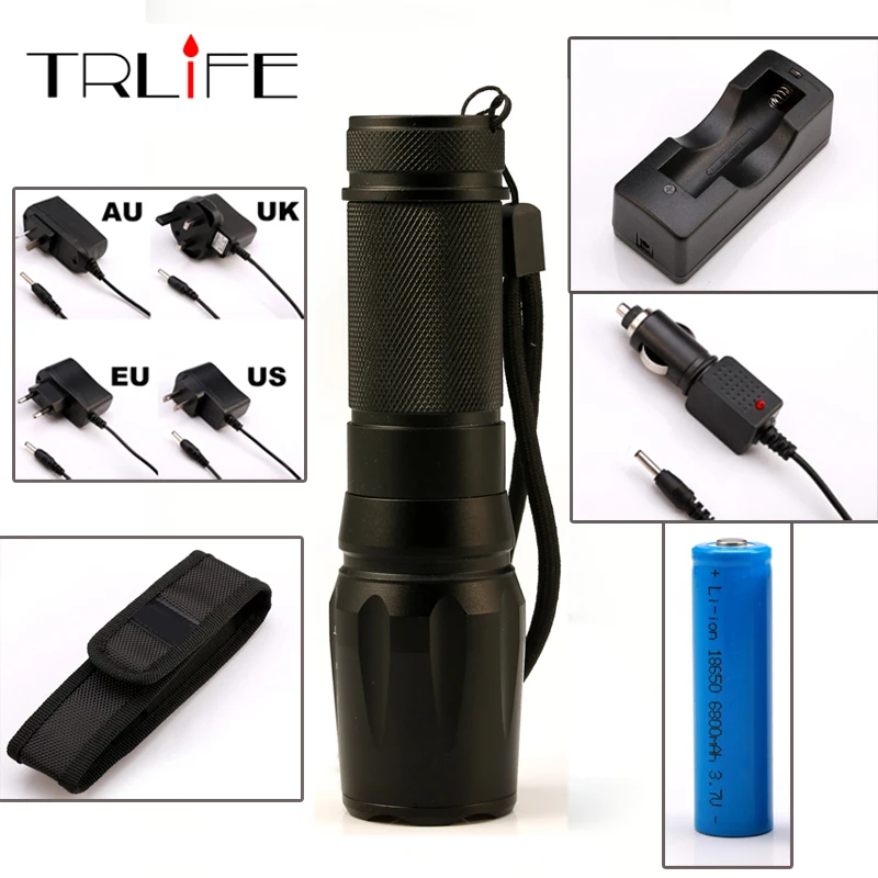 

LED 6000Lumens Torch CREE XM-L2 Flashlight High Power Torch Zoomable Flash Light Torch LED Light Lamp