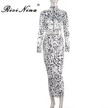RICININA New Women Sexy Dress Womens Long Sleeve Zipper Printing Tracksuit Two Pieces Set Woman Bodycon Party Dress Vestidos RICININA New Women Sexy Dress Womens Long Sleeve Zipper Printing Tracksuit Two Pieces Set Woman Bodycon Party Dress Vestidos