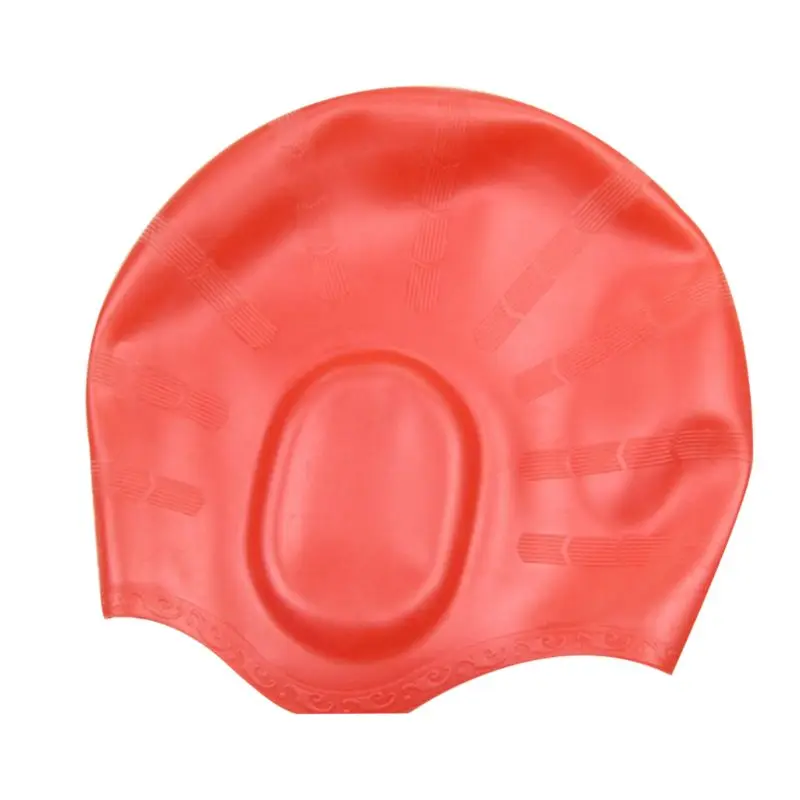 Шапочка для плавания для взрослых, одноцветная, водонепроницаемая, защита ушей, мягкая, силиконовая, легкая, унисекс, аксессуары для плавания