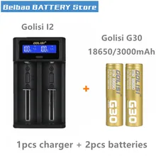 Golisi G30 IMR 18650 батарея 3000 мАч перезаряжаемая батарея для VAPE mod с Golisi i2 умное зарядное устройство ЖК-дисплей 2A Быстрая зарядка