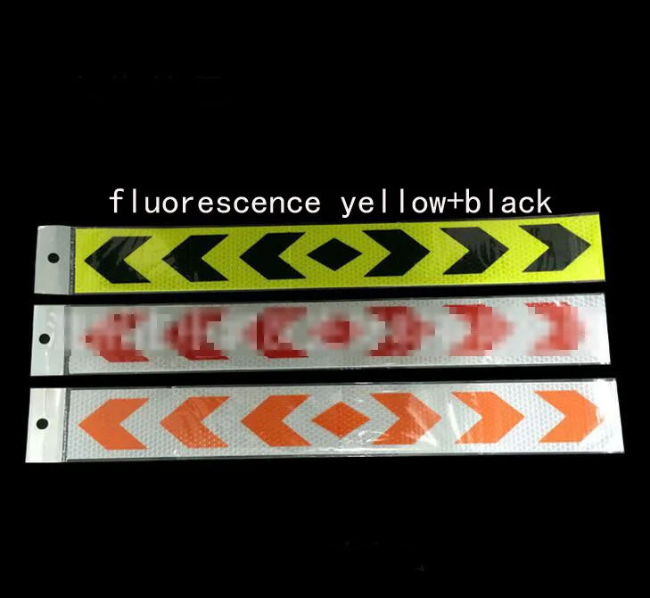 

5x40cm Aveolate bothway arrow Reflective Tape Sticker yellow Safe Warning sign Car construction road symbol Crash Guard etc Wh