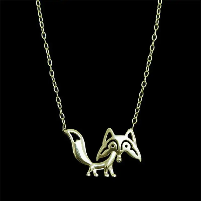 2017 New Style Women's Metal Cute Fox Necklaces Lovers Fox Chain