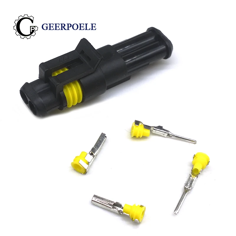 

5 set kit 2P waterproof connector AMD plug socket male and female connector 2 core hole butt plug car harness