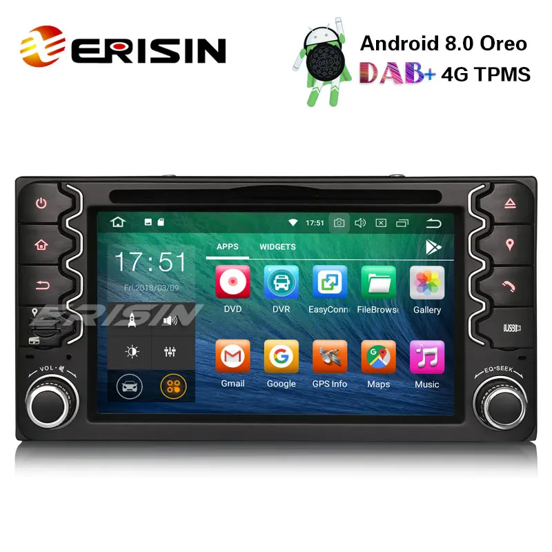 Erisin ES7838C 6 2 &quotавтомобильный радиоприемник dvd-проигрыватель на платформе Андроид 8