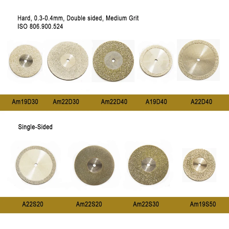 Discos de Diamante Dental com Grão Médio tipo de Disco de Corte Lote Diamante Moagem Ferramentas Abrasivo Dental Discos 10 Pçs - 0.3-0.4mm 3 High Quality Beleza e saúde