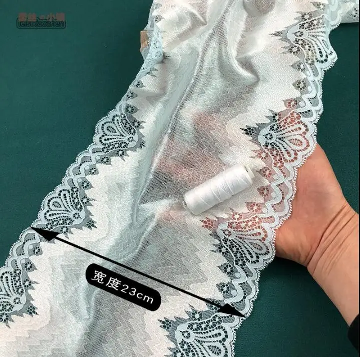 

1 Meter Light Blue Elastic Lace Trim DIY Handmade Lace Trimmings Wedding Dress Skirt DIY Baby Dolls Outfits Lace 22cm