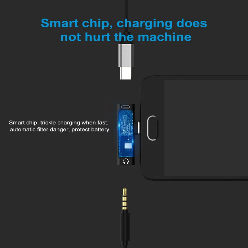 2 в 1 Тип C Аудиоадаптер Mini Type-C в 3 5 мм Разъем Конвертер USB-C Зарядный кабель для Samsung