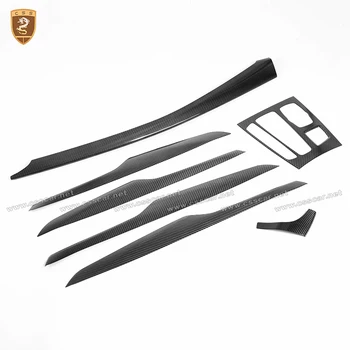 شراءغطاء داخلي من ألياف الكربون لسيارات BMW X6 2015 2016 2017 2018 غطاء مركزي للتحكم في لوحة القيادة غطاء داخلي للباب تصميم سيارة طراز إضافي