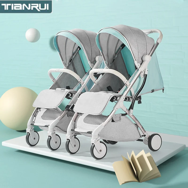 TianRui коляска детская для двоих двойная коляска сиденье для младенцев в самолет Россия складная переносная тележка