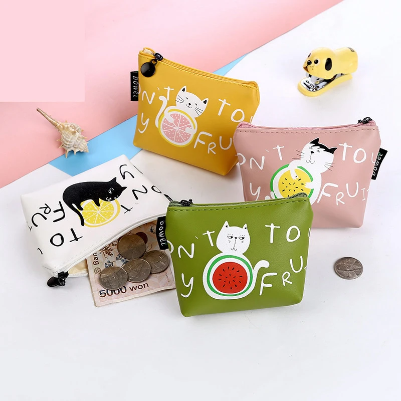 

Creative Animal Fruit Cat Coin Purses Gift Change Boy Money Bag Holder Simple Girl Kids Mini Children Zipper Women Wallets