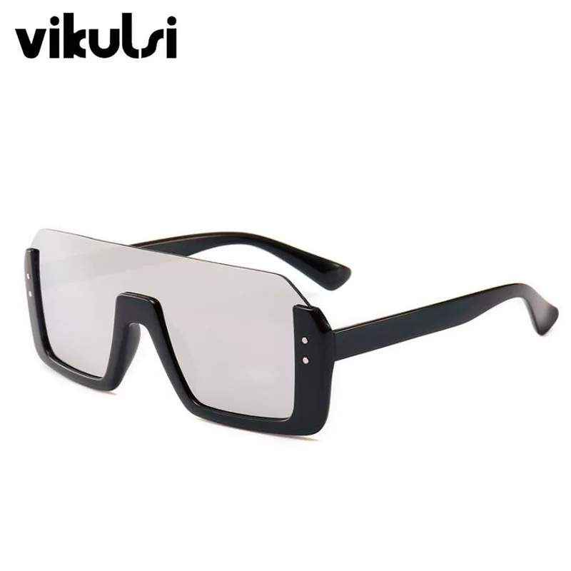 

2019 Semi-Rimless Luxury Sunglasses Women Oversized Men Vintage Flat Top Sun Glasses Female Retro Eyewear Goggles Shades UV400