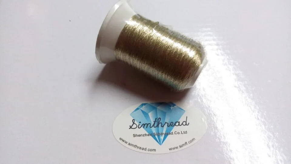 Simthread 150D MS тип, металлическая нить для вышивки, популярная серебряная и золотая, 550Y/500M на катушку
