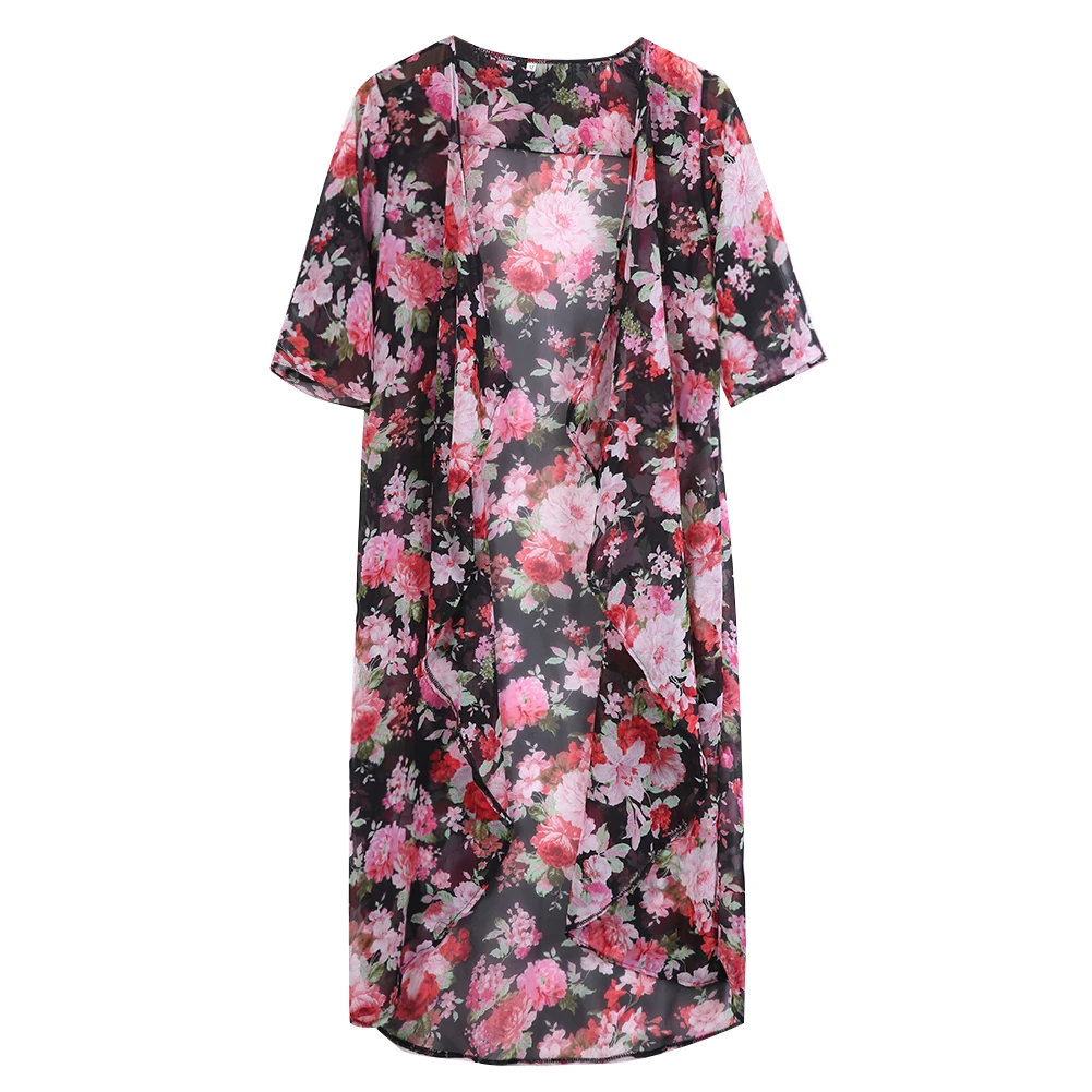 Summer Women Boho Chiffon Floral Print Shawl Kimono Cardigan Beach Cover Up Blouse Shirt Tops Summer Women Boho Chiffon Floral Print Shawl Kimono Cardigan Beach Cover Up Blouse Shirt Tops
