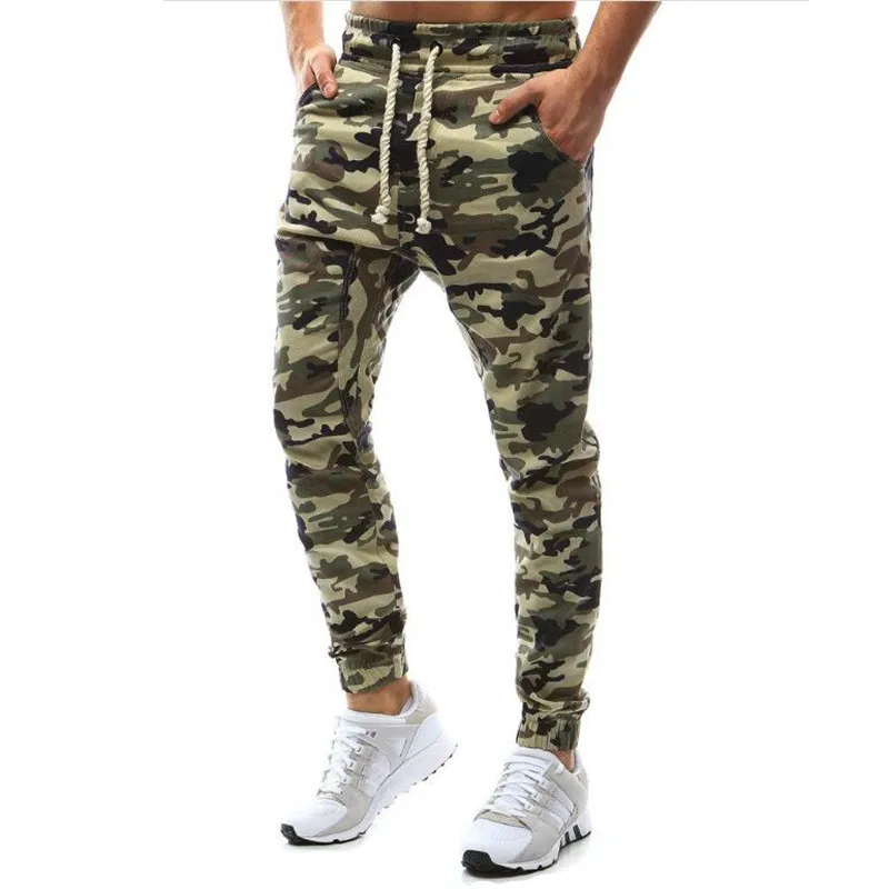 

Trousers Men's Military Camouflage Drawstring Elastic Waist Sports Casual Pants Large Size S-4XL Elasticated slim foot Pants