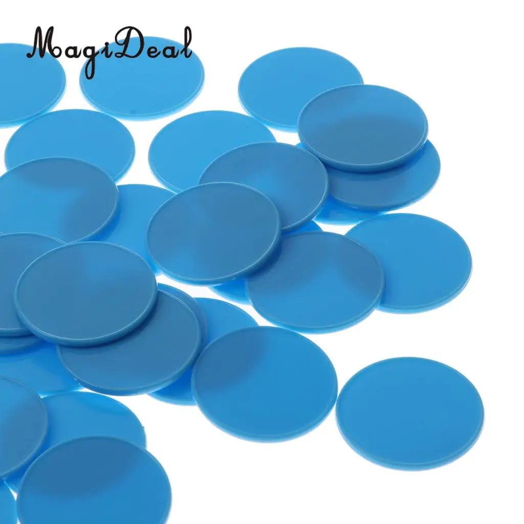 50Pcs Maths Counters - Coloured Round (32mm) Kids Toddler Educational Number Arithmetic Sorting Counting Game Teaching Aids Toy