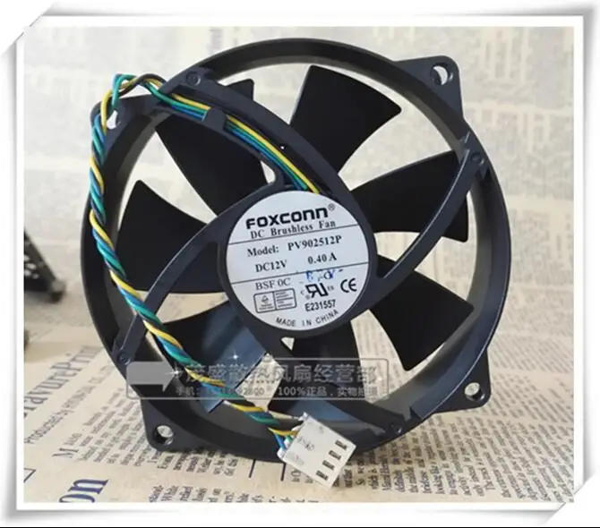 Оригинальный PV902512P 12V 0.40A 9CM 9025 4-проводной Круглый Вентилятор ЦП | Компьютеры и