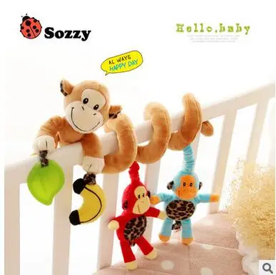 5 шт. Sozzy музыкальные звезды многофункциональное автомобильное постельное белье детские игрушки с колокольчиком развивающие игрушки Погремушки для детей - Цвет: Monkey