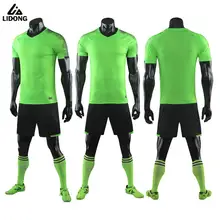 LIDONG футбольные наборы для взрослых мальчиков футбольное Джерси Униформа футбольные тренировочные костюмы темно-зеленый полиэстер спортивные с коротким рукавом