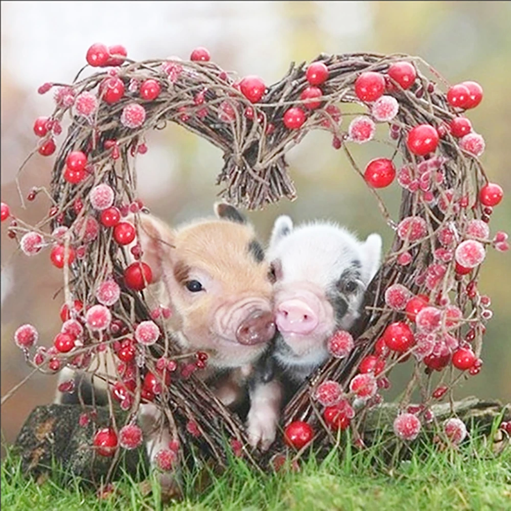 

Full DIY Diamond Painting kit A pair of piglets Cross Stitch Diamond Embroidery Patterns rhinestone Mosaic home decor