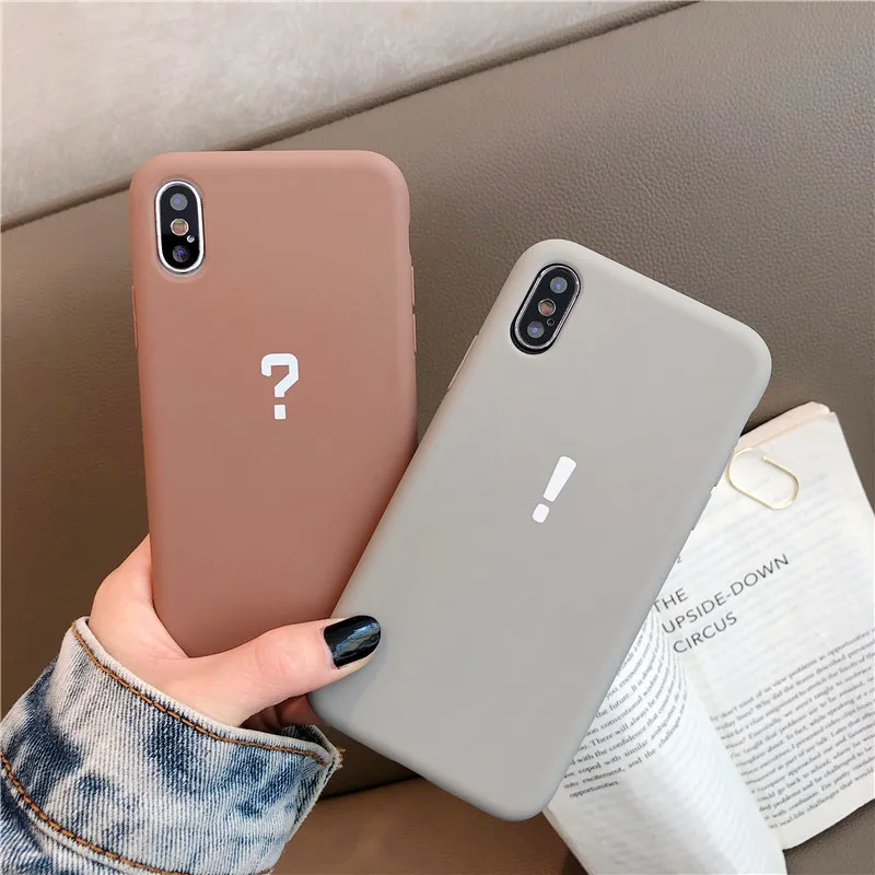

Phone Case For iPhone 6 6s 7 8 Plus X XR XS Max Exclamation points and question marks cover Soft TPU For iPhone 7 plus Cover