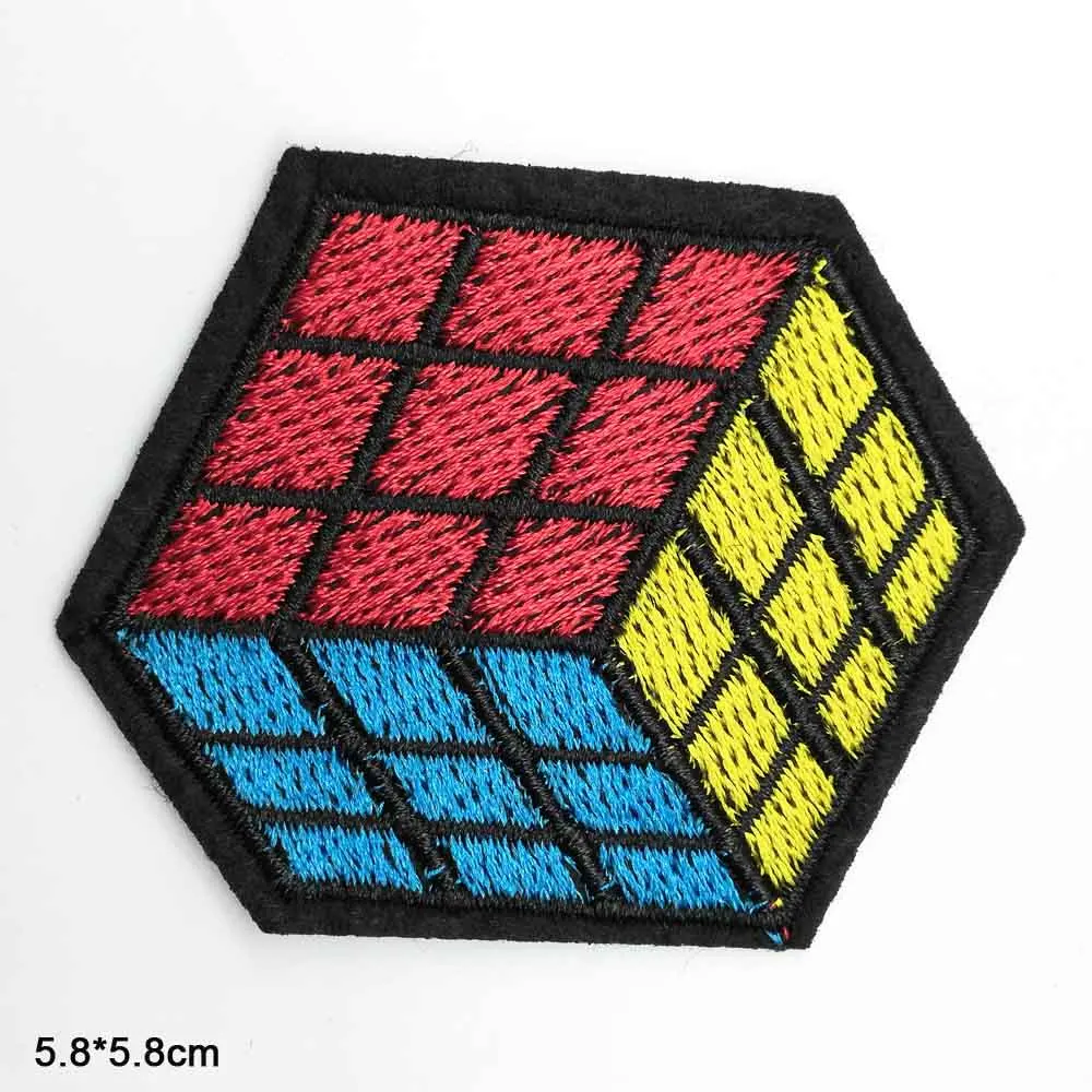 

Magic Cube Iron On Embroidered Clothes Patches For Clothing Stickers Garment Wholesale