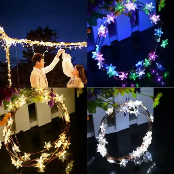 

4M 40 LED waterproof stars copper wire fairy string lights battery operated Christmas decoration wedding