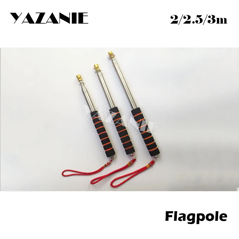 YAZANIE2m25m3mStainlessSteelFlagpolesDurableTelescopingFlag