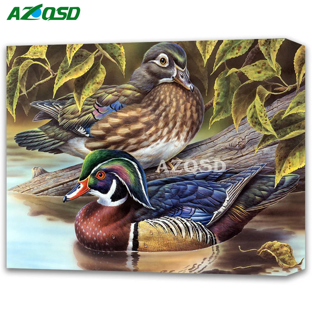 

AZQSD 5D Diamond Mosaic Needlework Picture of Rhinestone Full Diamond Embroidery SALE Square Duck Diamond Painting Cross Stitch