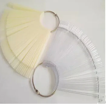 

Hot ! 50 NAIL ART FAN WHEEL FALSE DISPLAY POLISH CLEAR COLOUR TIP STICKS PRACTICE KIT ##0120ABS