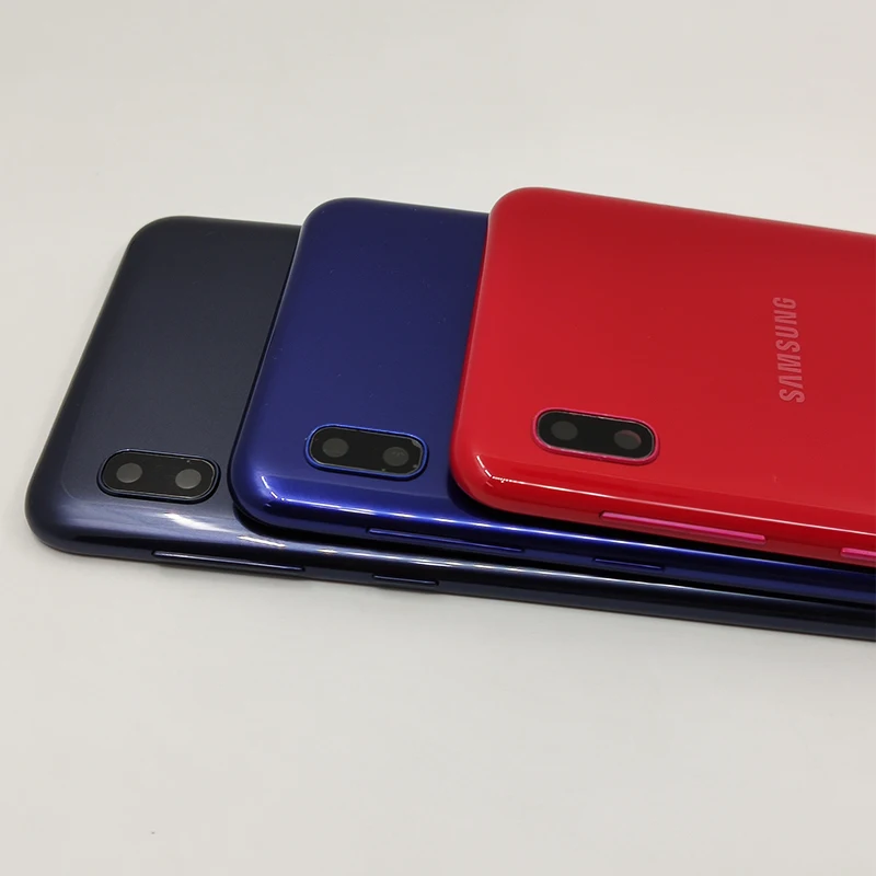 Для samsung Galaxy A10 A105 батарея задняя крышка чехол Корпус Крышка с ключ для боковой кнопки объектив камеры для Galaxy SM-A105F