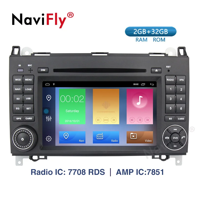 Discount New! 2+32G Android 9.1 Car dvd player GPS Navigation For Benz Sprinter B200 B-class W245 B170 W209 W169 Viano Vito W639 Radio FM 1