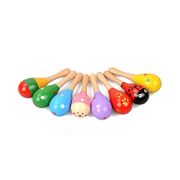 Новые 2 шт деревянные погремушки из песка Музыкальные инструменты игрушки для детей случайный цвет