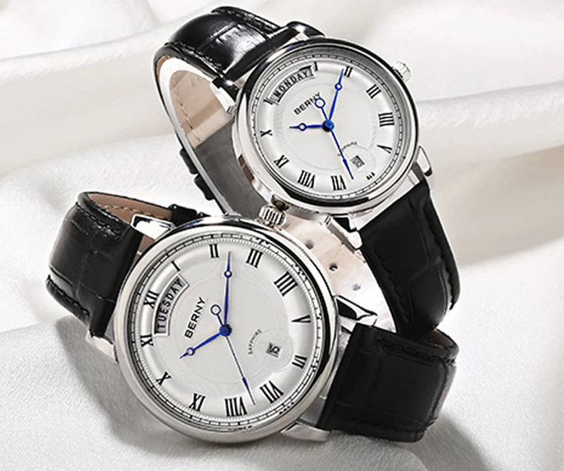 Berny кварцевые часы для влюбленных модный топ Элитный бренд Relogio Saat Montre Horloge Masculino Erkek Hombre Пара часы