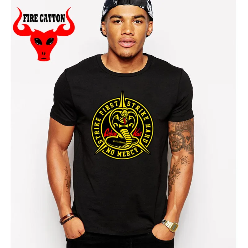 

Cobra Kai T shirts women men Snake King No Mercy Strike First Strike Hard T-shirts Karate Kids tshirt boys Black Mamba Tee shrit