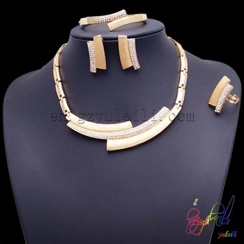 

2016 Tiny silver and gold color chain with regular pattern jewellery sets for women African daily or party costume jewelry