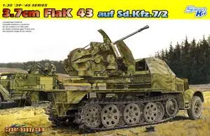 1/35 scale model Dragon 6553 Sd.Kfz.7 / 2 equipped with 3.7cm FlaK43 semi-track on the empty chariot | Игрушки и хобби