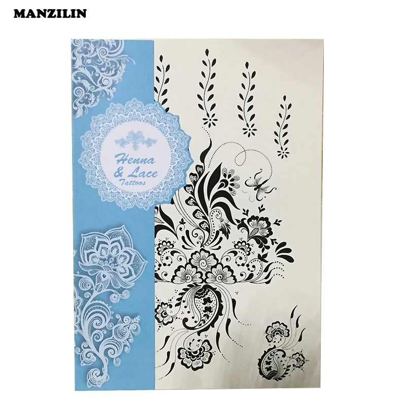 083 5 De Réductionmini Tatouage De Fleur Mandala Derrière Loreille Les Tatouages De Henné Noir Populaires Autocollants De Tatouages De Corps