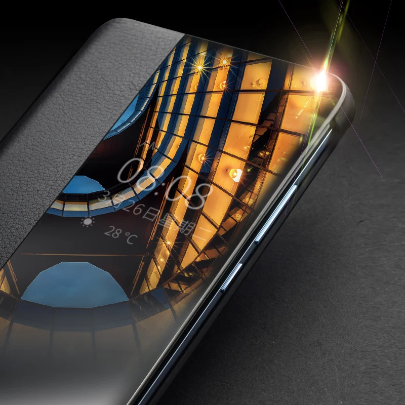 Смарт-чехол для телефона для huawei P30 из натуральной воловьей кожи; интеллигентая(ый) откидная крышка для huawei P30 Pro из натуральной коровьей кожи с окошком для просмотра