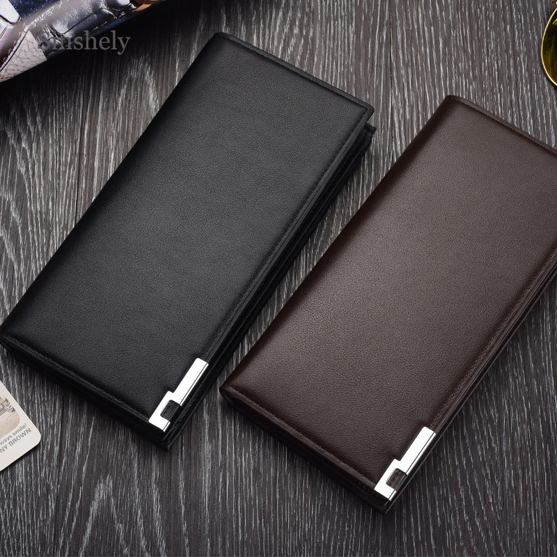 

Vertical Wallet Men Famous Brand Luxury Soft Leather Men Wallets Coin Purse Man Moneybag Card Holder Bag
