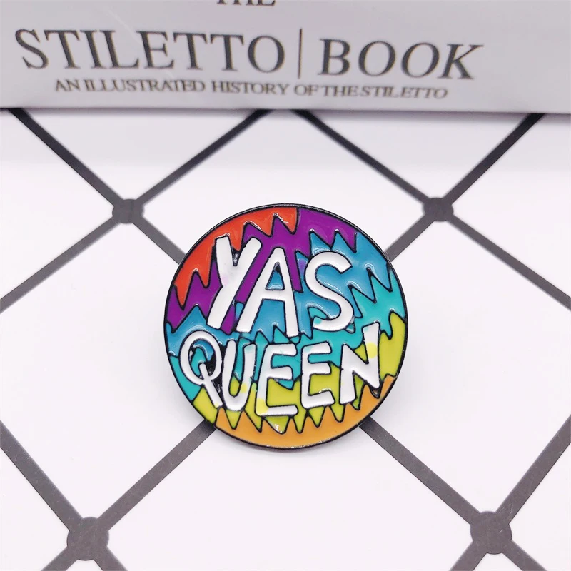 

Cartoon Colorful Round Mountain Peak Enamel Pins Fashion YAS QUEEN Button Badge Brooch Women Jewelry Backpack shirt Accessories