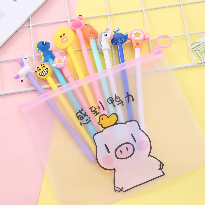 Мультфильм свинья стационарный набор 1 ручка сумка с 10 ручки для обувь девочек мальчиков рекламный подарок офисные школьные принадлежн