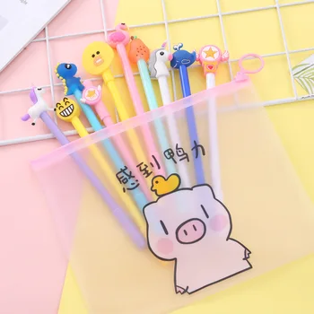 

Cartoon Pig Stationary set 1 pen bag with 10 pens for girls boys Promotional gift office school supplies zakka