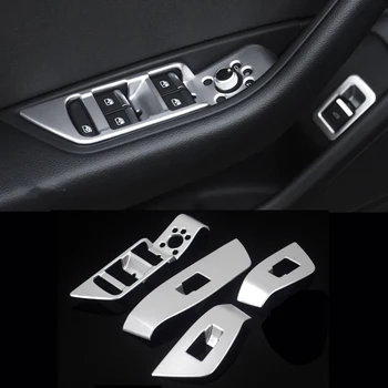 

4pcs For Audi A4 B9 Sedan 2016-2017 ABS Chrome Interior Window Switch Button Cover Trim Car Styling accessories