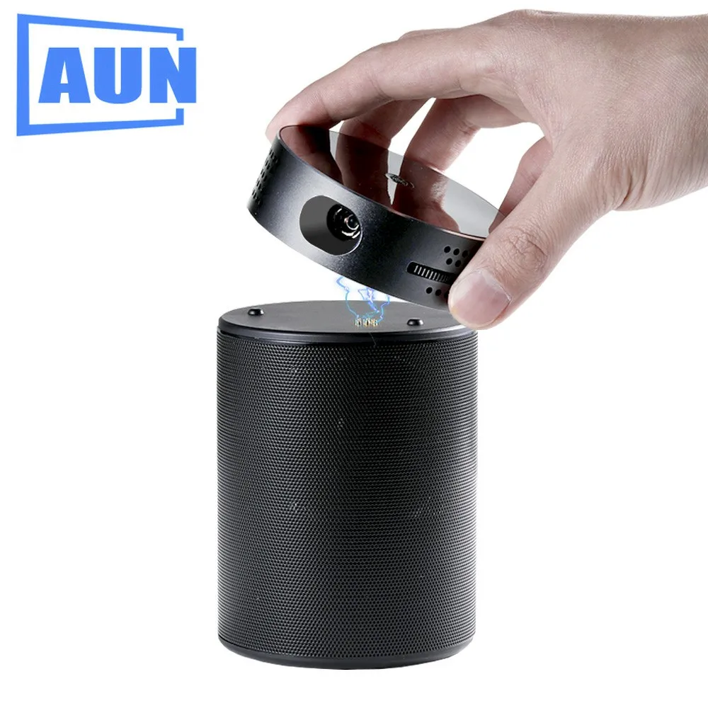 

AUN DLP Portable Projector Q8 Set in Android 5.1 WIFI. 10900mAH Battery Power Bank for LED Projector, Use as Bluetooth Speaker